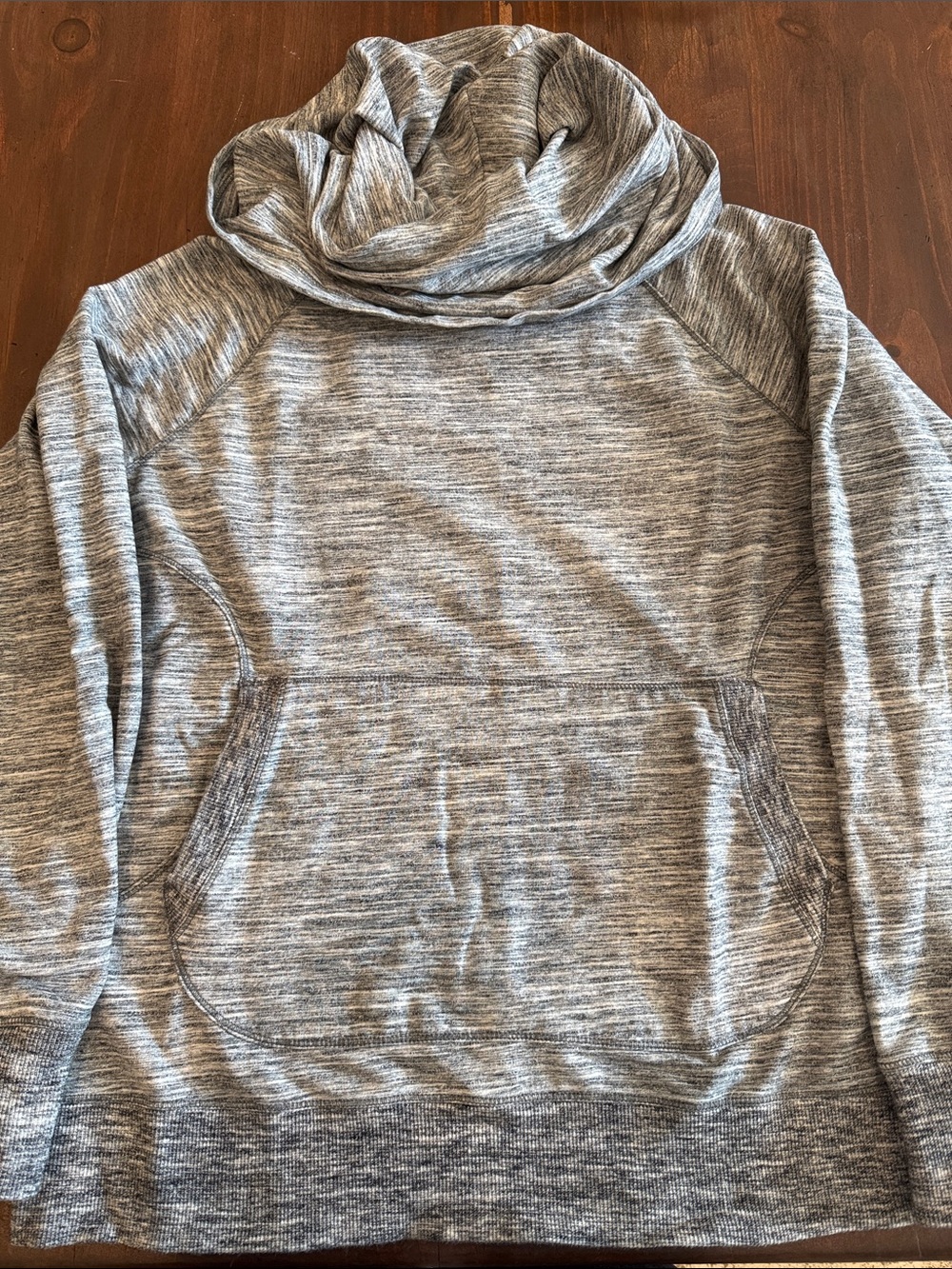 L.L. Bean Gray Marled Cowl-Neck Hoodie